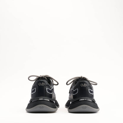 MALLET Alton Men's Black Chrome Ombre Leather Trainers - Kick Game