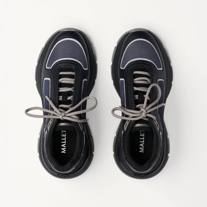 MALLET Alton Men's Black Chrome Ombre Leather Trainers - Kick Game