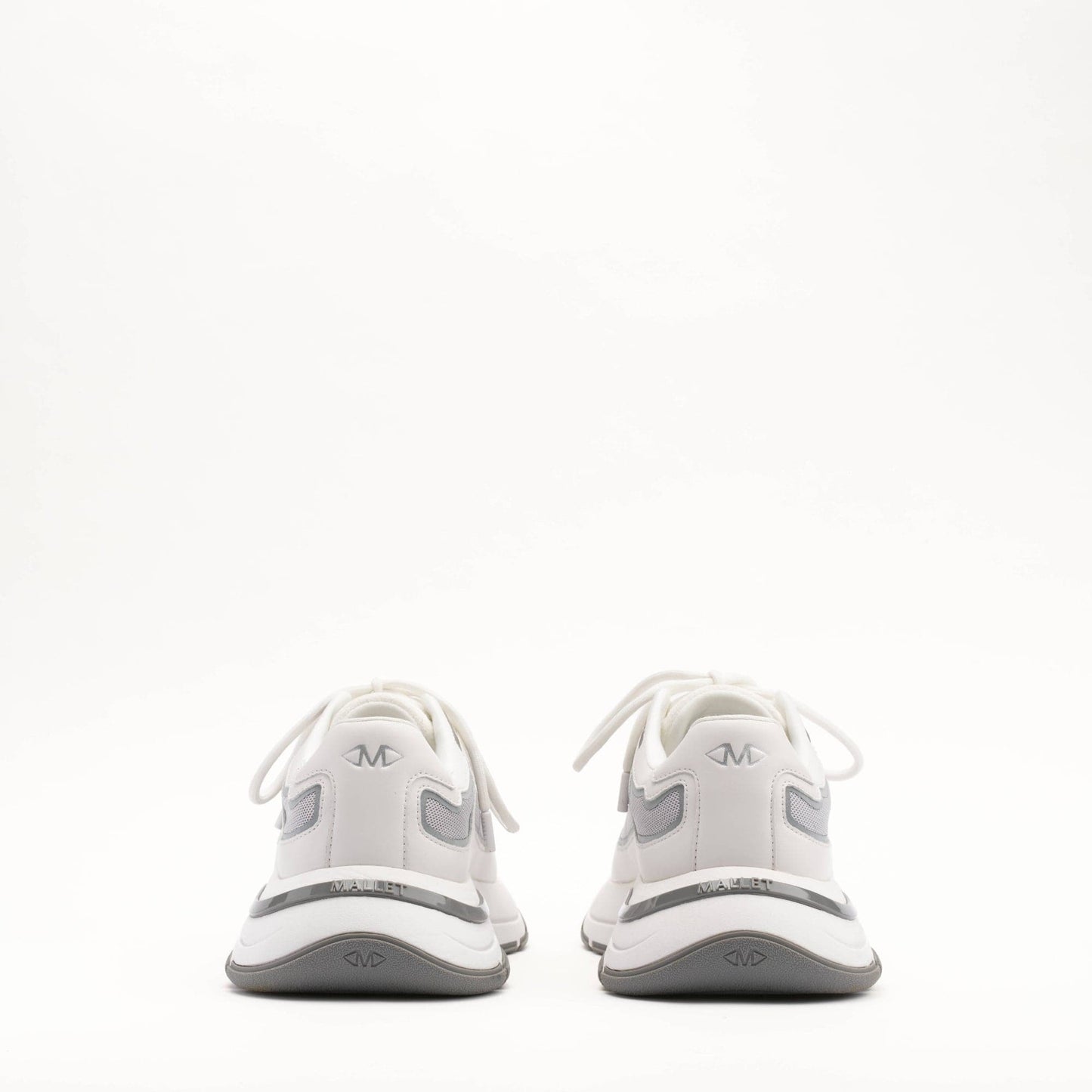MALLET Alton Men's White Chrome Leather Trainers - Kick Game