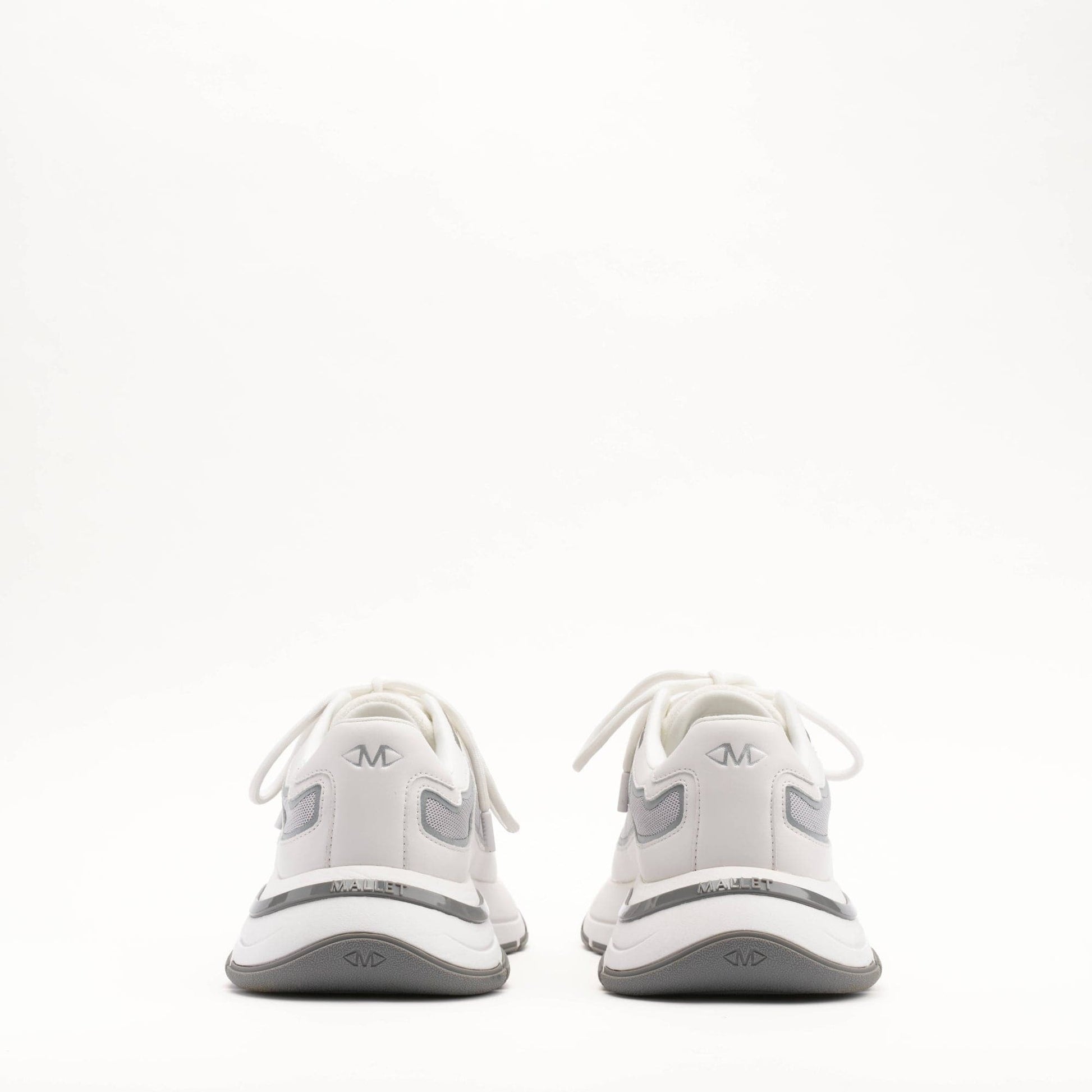 MALLET Alton Men's White Chrome Leather Trainers - Kick Game