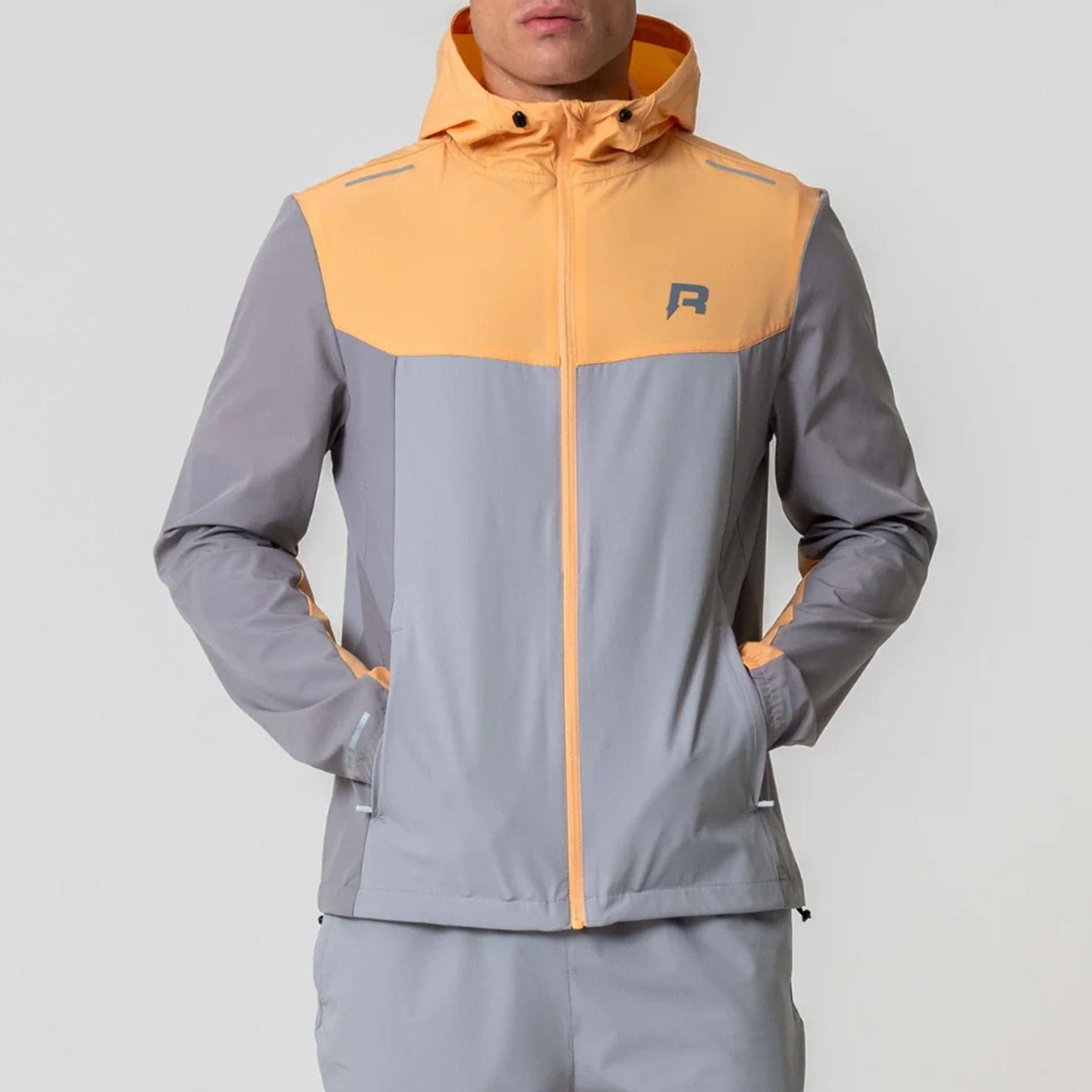 Reprimo Flight Windbreaker Jacket 'Grey / Orange' - Kick Game