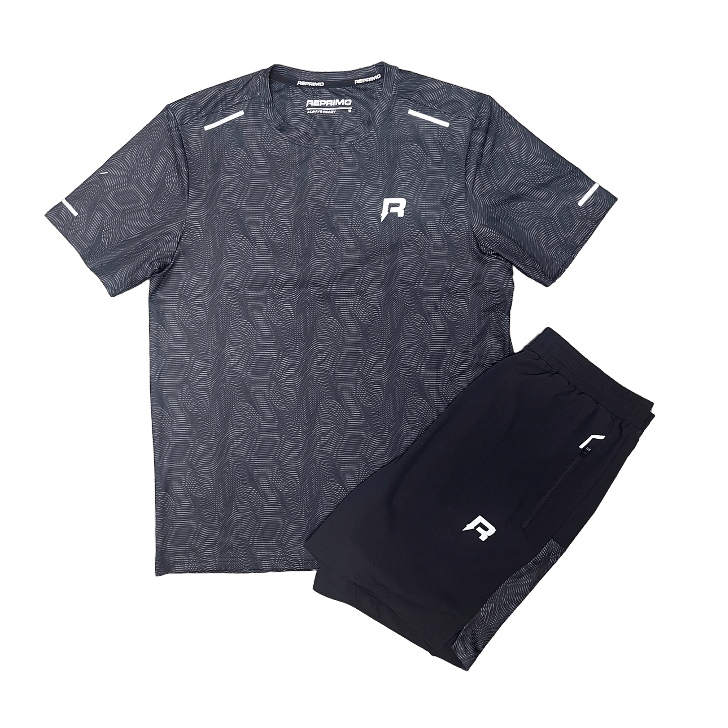 Reprimo Ripple Tee and Shorts Set 'Black' - Kick Game