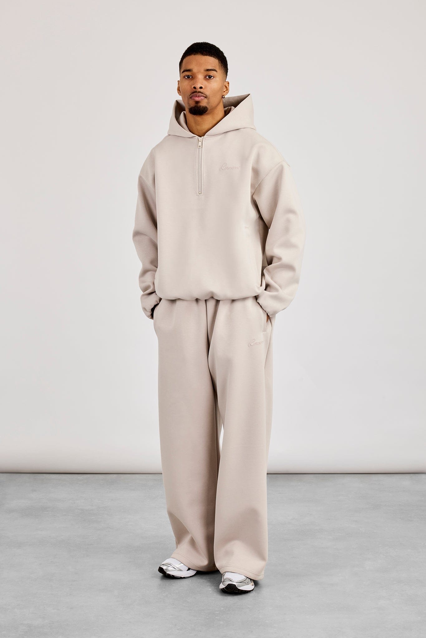 Scuba Half Zip Hoodie - Light Grey - Kick Game