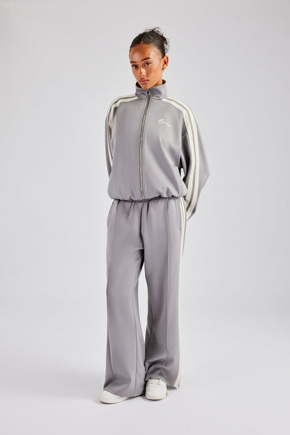 Taping Wide Leg Track Pant - Grey - Kick Game
