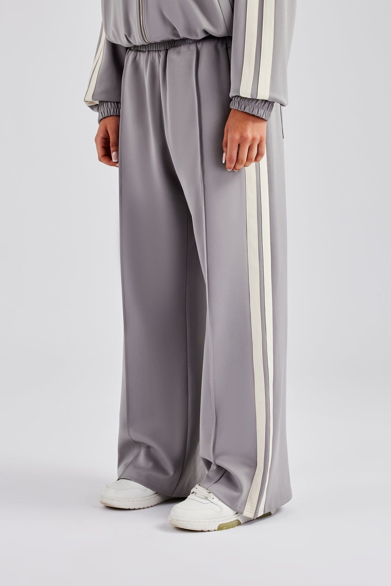 Taping Wide Leg Track Pant - Grey - Kick Game