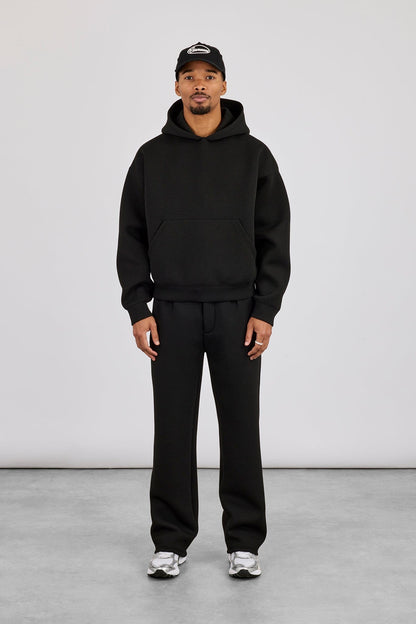 Scuba Boxy Hoodie & Relaxed Trouser - Black - Kick Game