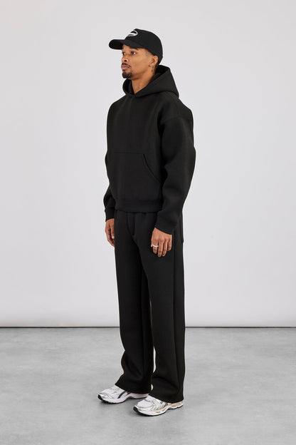 Scuba Boxy Hoodie & Relaxed Trouser - Black - Kick Game
