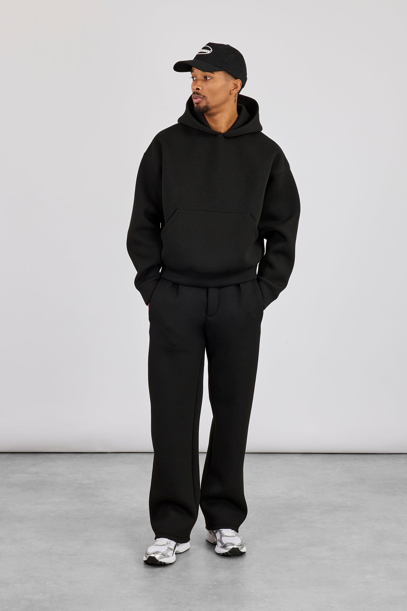 Scuba Boxy Hoodie & Relaxed Trouser - Black - Kick Game