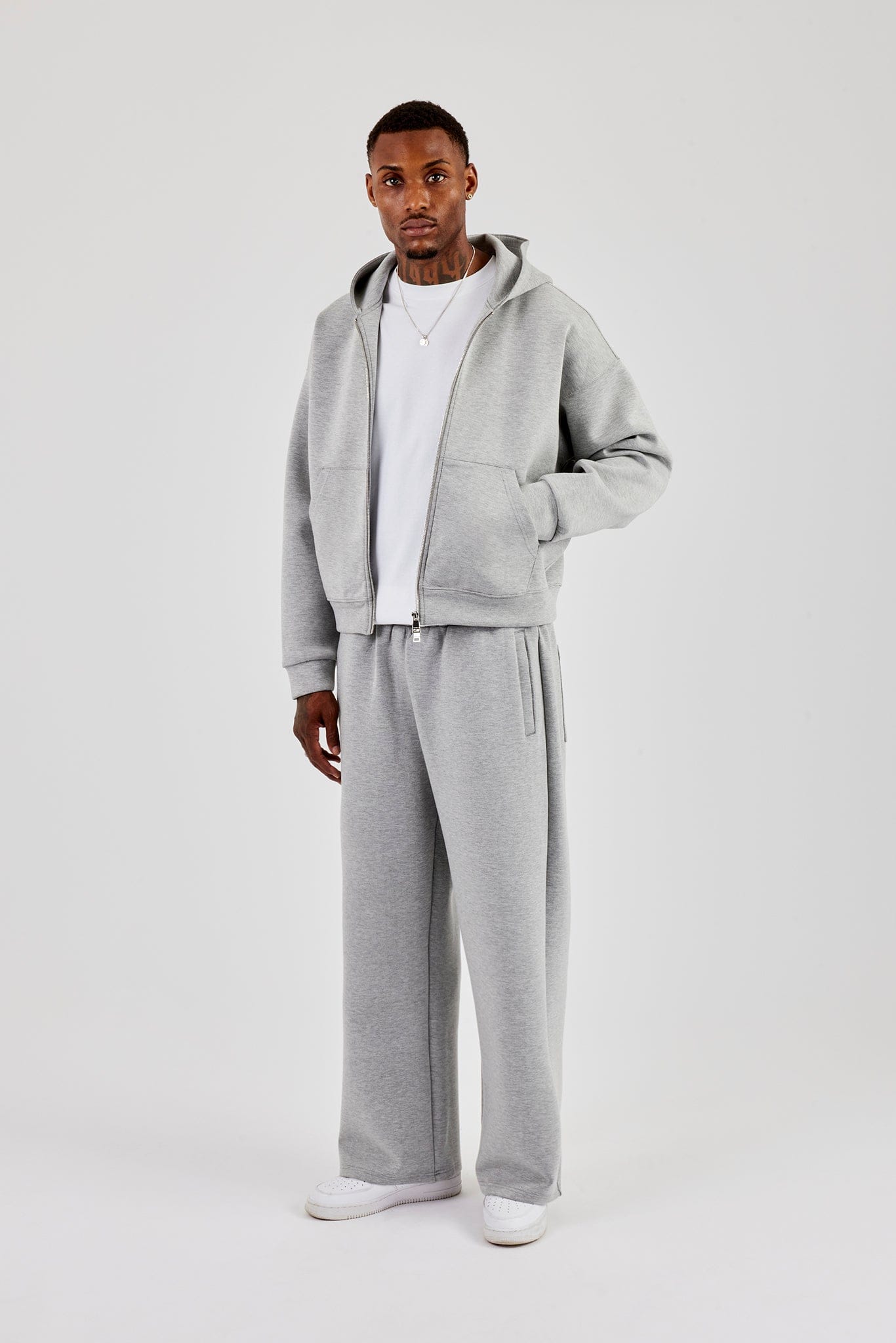 Cernucci Scuba Zip Through Boxy Hoodie - Grey - Kick Game