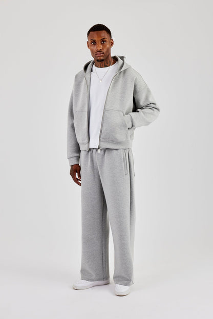 Cernucci Scuba Zip Through Boxy Hoodie - Grey - Kick Game