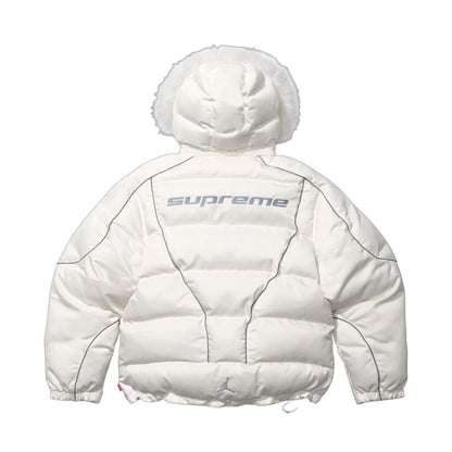 Supreme x Jordan Puffer Jacket 'White' - Kick Game