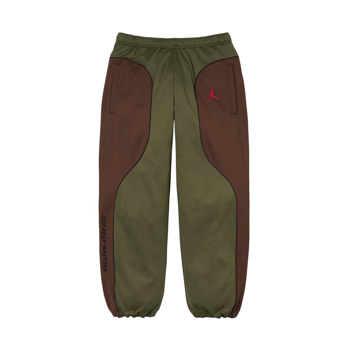 Supreme x Jordan Track Pants 'Olive/Brown' - Kick Game