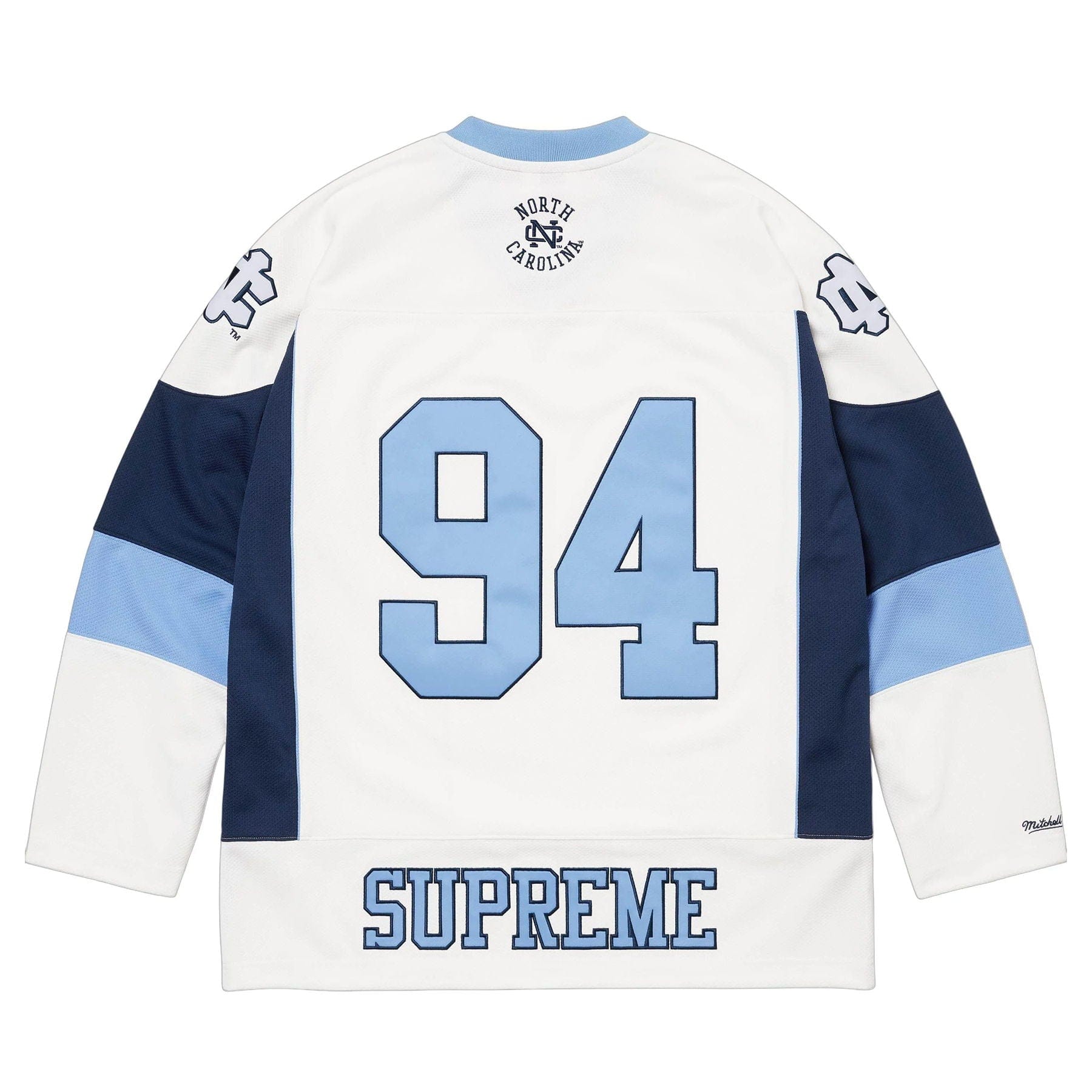 Supreme x Mitchell & Ness NCAA Hockey Jersey 'White' - Kick Game