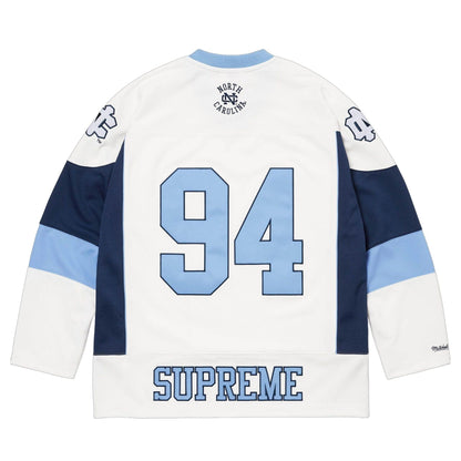 Supreme x Mitchell & Ness NCAA Hockey Jersey 'White' - Kick Game
