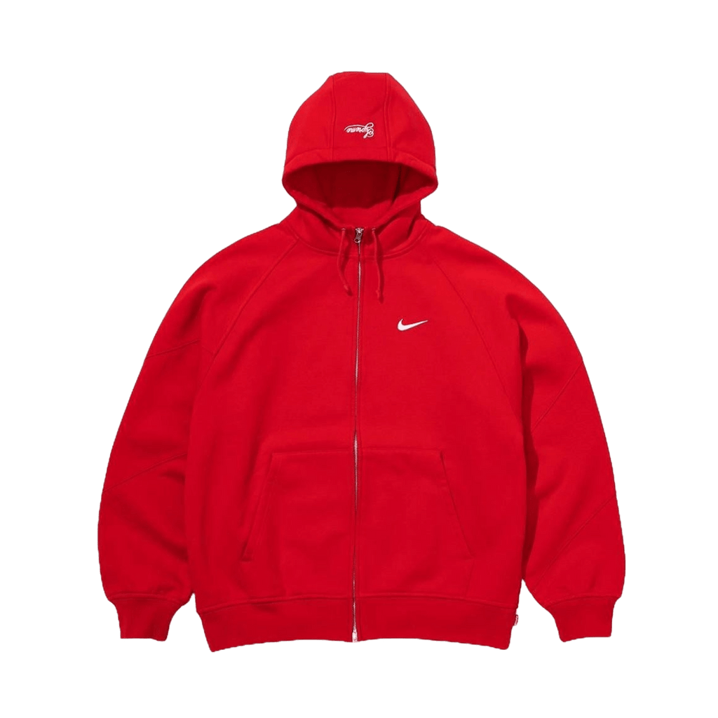 Supreme x Nike Zip-Up Hooded Sweatshirt 'Red' — Kick Game Supreme x Nike Zip-Up Hooded Sweatshirt 'Red' — Kick Game