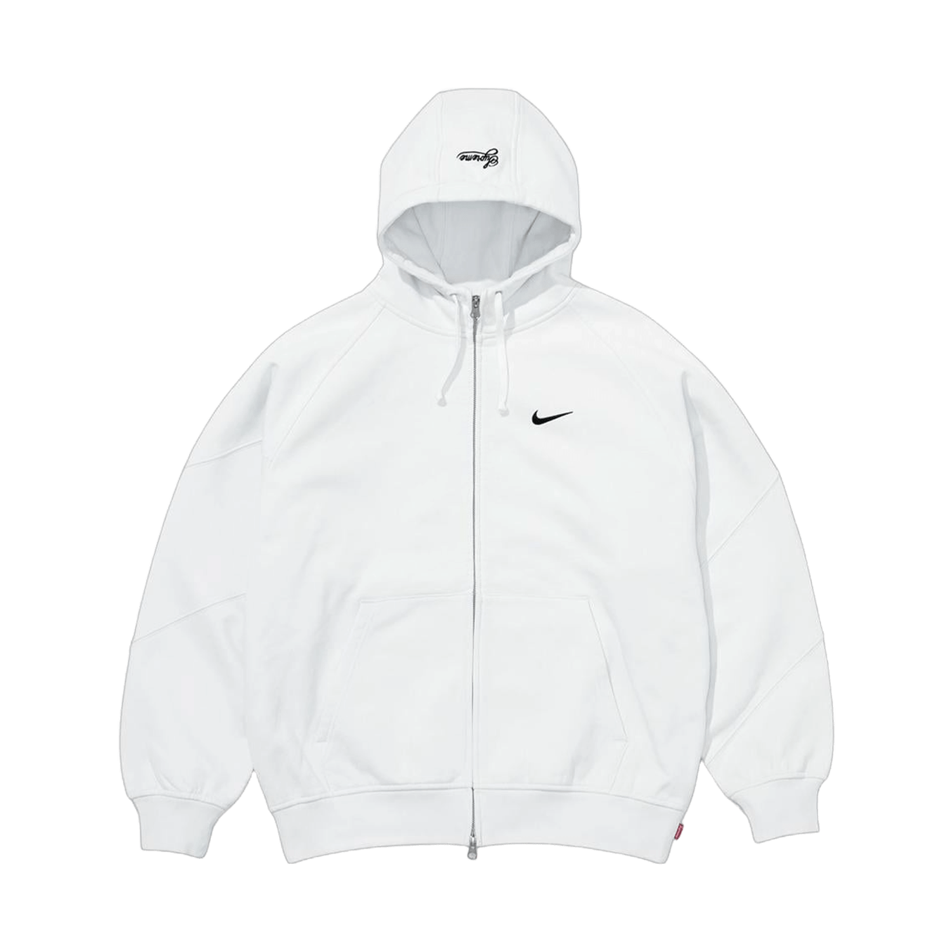 Supreme x Nike Zip-Up Hooded Sweatshirt 'White' - Kick Game