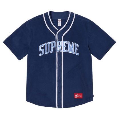 Supreme Polartec Baseball Jersey 'Navy' - Kick Game