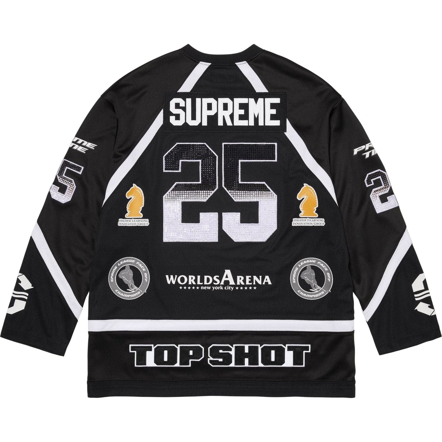 Supreme Rhinestone Hockey Jersey 'Black' - Kick Game
