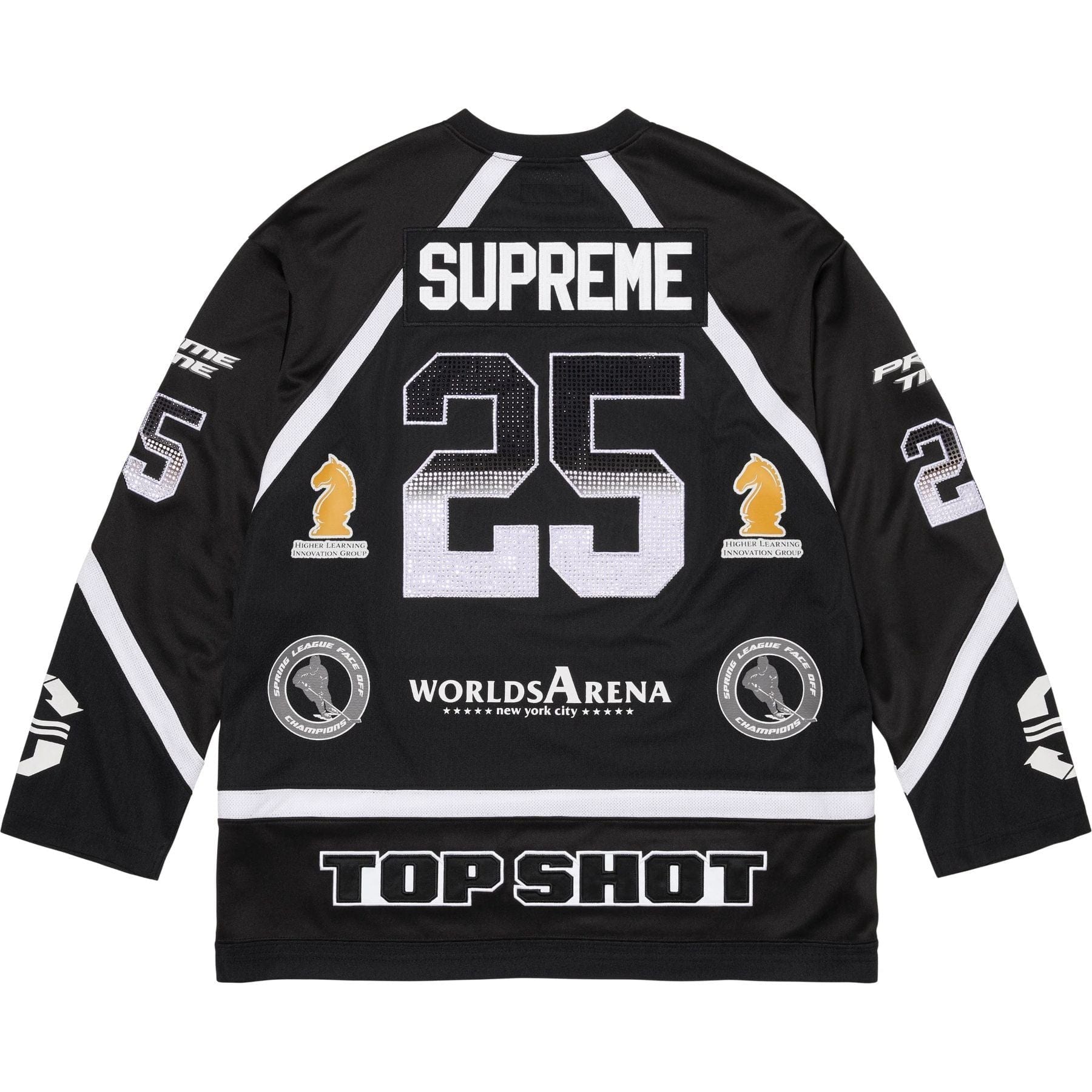 Supreme Rhinestone Hockey Jersey 'Black' - Kick Game
