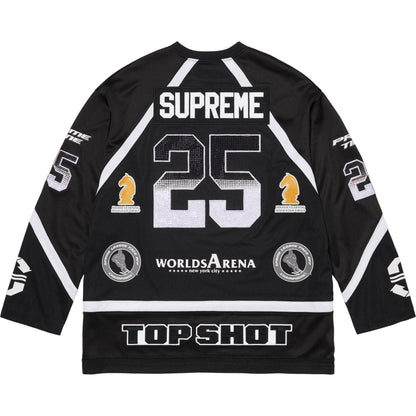 Supreme Rhinestone Hockey Jersey 'Black' - Kick Game
