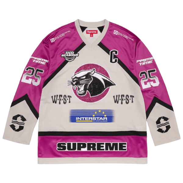 Supreme Rhinestone Hockey Jersey 'Light Grey' — Kick Game Supreme Rhinestone Hockey Jersey 'Light Grey' — Kick Game