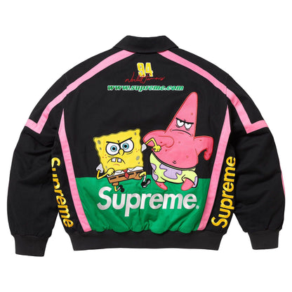 Supreme x SpongeBob SquarePants x Jeff Hamilton Racing Jacket 'Black' - Kick Game