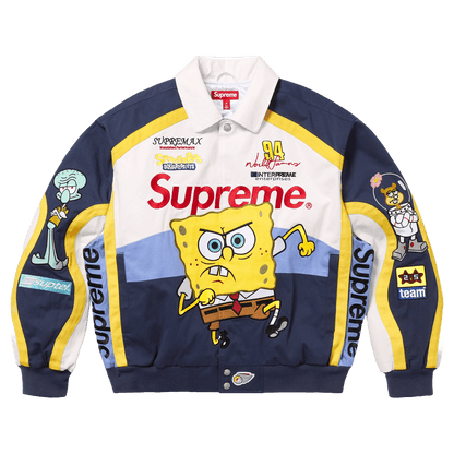 Supreme x SpongeBob SquarePants x Jeff Hamilton Racing Jacket 'White' - Kick Game