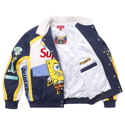 Supreme x SpongeBob SquarePants x Jeff Hamilton Racing Jacket 'White' - Kick Game