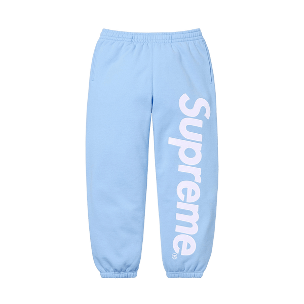 Supreme Satin Appliqué Sweatpant 'Light Blue' — Kick Game Supreme Satin Appliqué Sweatpant 'Light Blue' — Kick Game