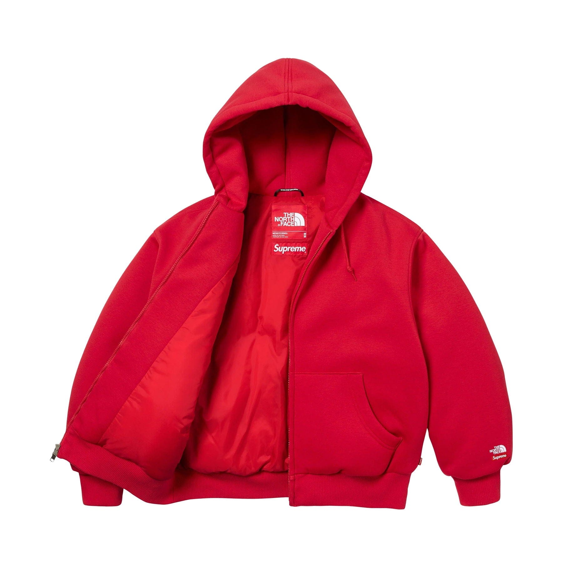 Supreme x The North Face Zip Up Hooded Sweatshirt 'Red' - Kick Game