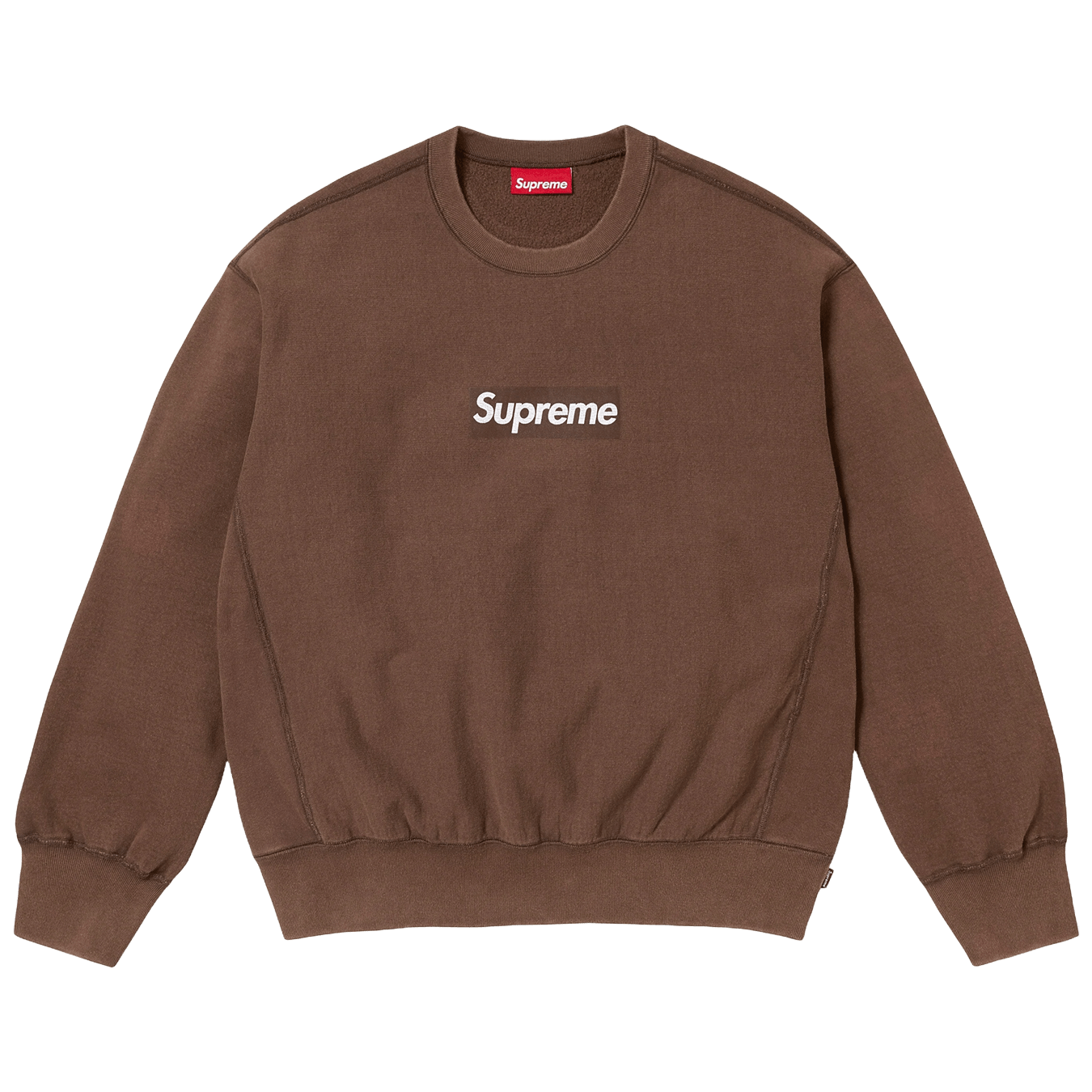 Supreme Washed Box Logo Crewneck 'Brown' (SS25) - Kick Game