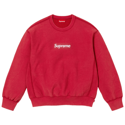 Supreme Washed Box Logo Crewneck 'Red' (SS25) - Kick Game