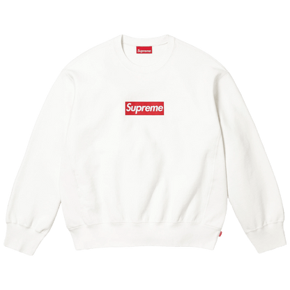 Supreme Washed Box Logo Crewneck 'White' (SS25) - Kick Game
