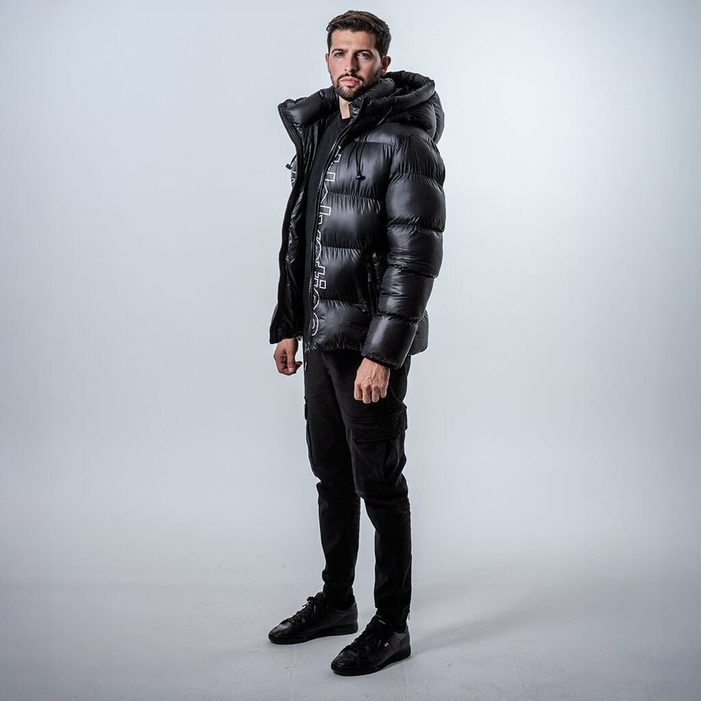 Helvetica Mountain Pioneers Silver 2 Hooded Down Jacket - Kick Game