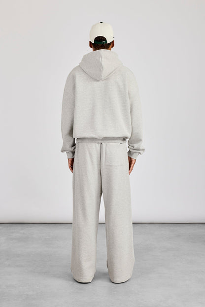 Zip Through Boxy Hoodie & Baggy Fit Jogger - Grey Marl - Kick Game