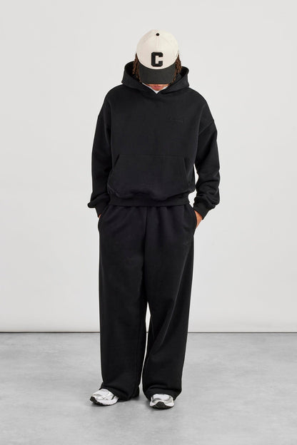 Boxy Hoodie & Baggy Fit Jogger - Black - Kick Game