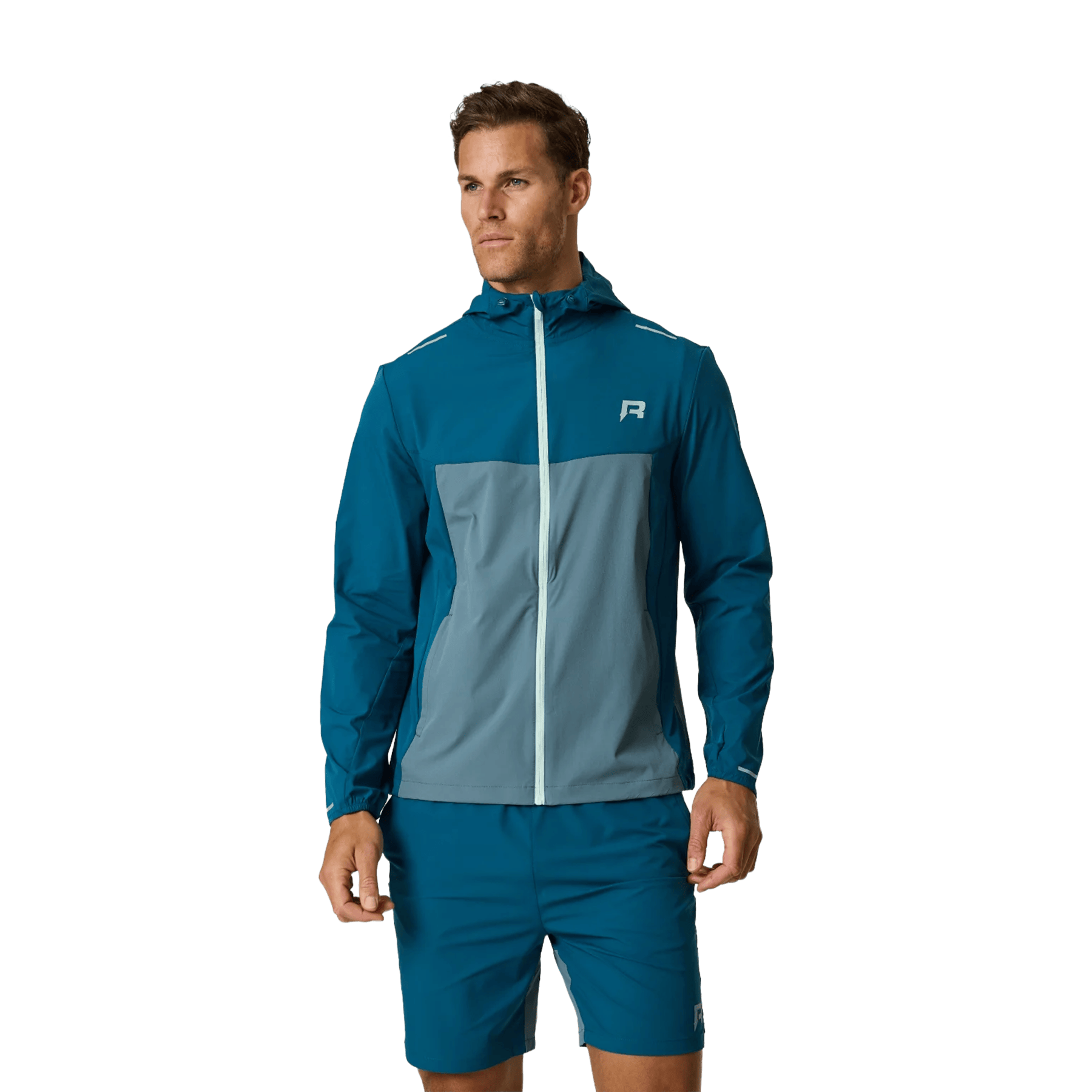 Reprimo Flight Jacket, Tee and Shorts Set 'Tidal Teal Blue Steel' - Kick Game