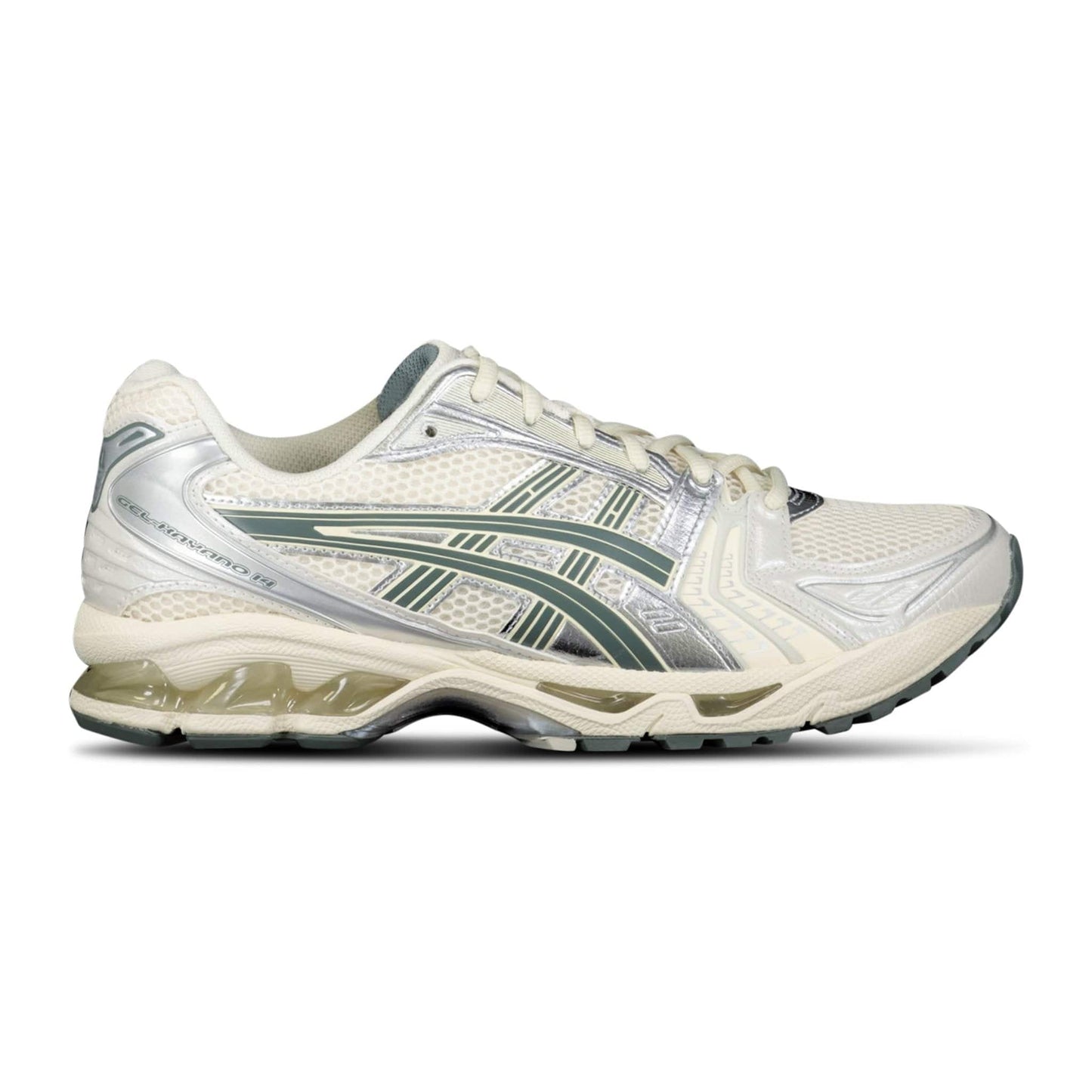 Asics GEL KAYANO 14 Trainers Birch, Silver & Green - Kick Game