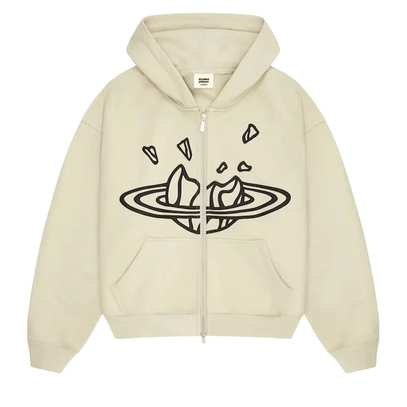 Broken Planet Market Zip Up Hoodie 'Bone White' - Kick Game