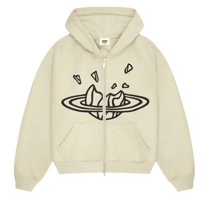 Broken Planet Market Zip Up Hoodie 'Bone White' - Kick Game
