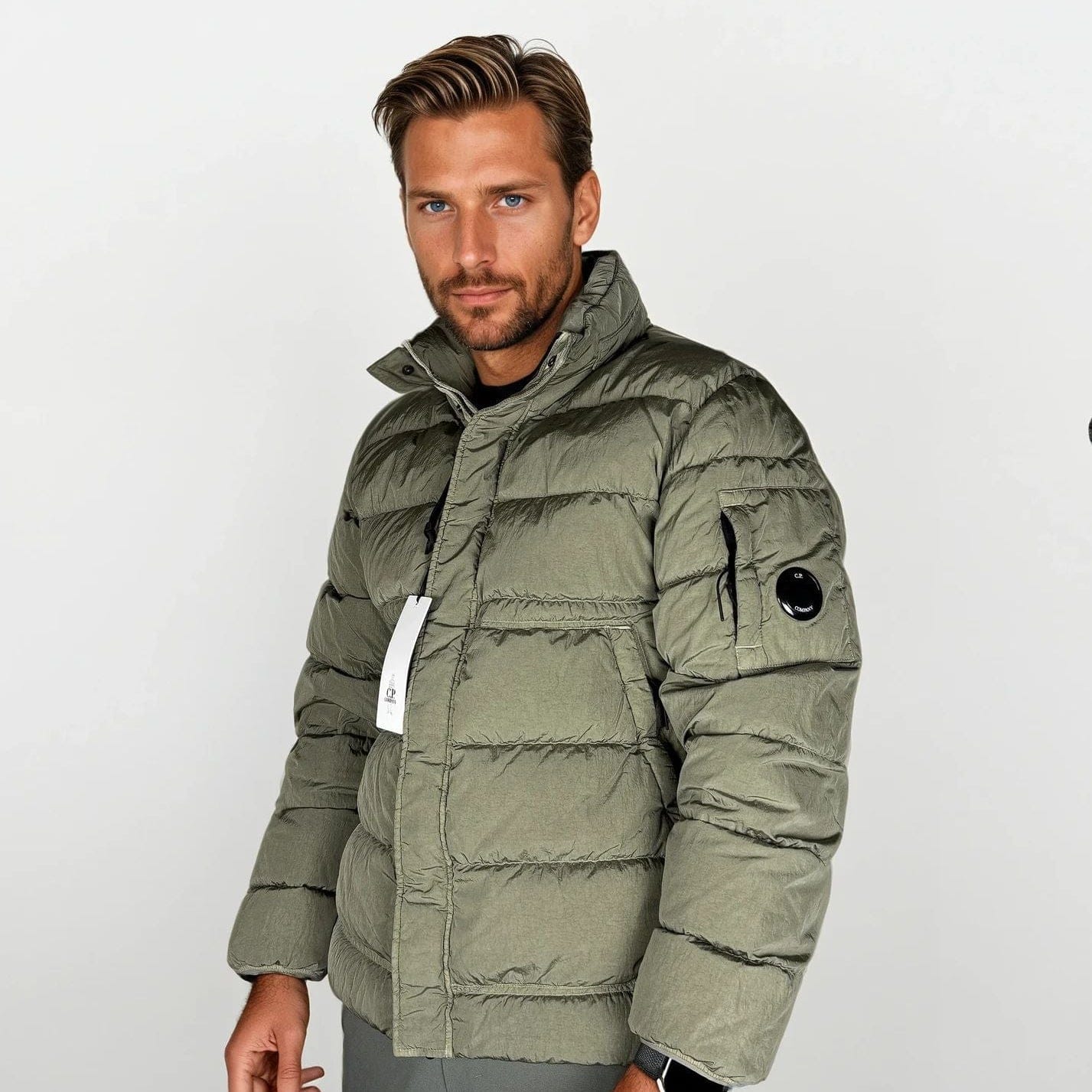 CP Company Chrome-R Down Jacket in Gunmetal Grey - Kick Game