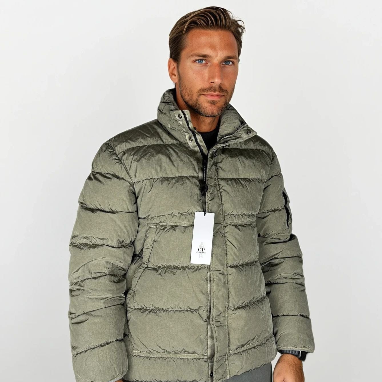 CP Company Chrome-R Down Jacket in Gunmetal Grey - Kick Game