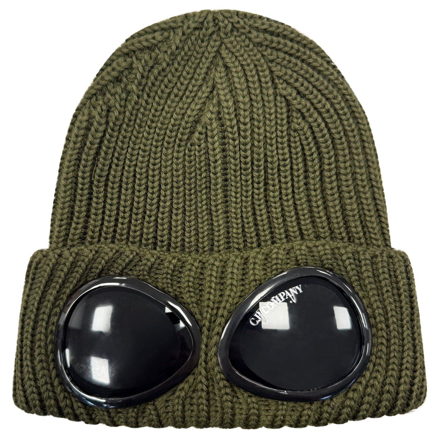 CP Company Goggle Beanie Hat in Extra Fine Merino Wool Ivy Green - Kick Game