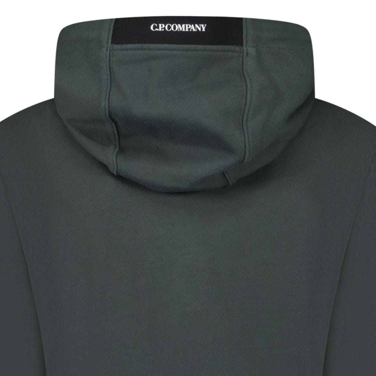 CP Company Lens Diagonal Raised Hooded Fleece Dark Shadow Grey - Kick Game