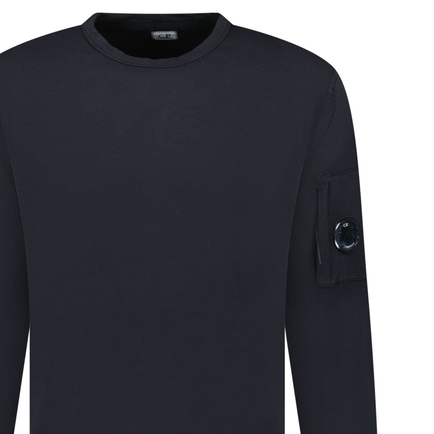 CP Company Lens Light Fleece Crewneck Sweatshirt Black - Kick Game