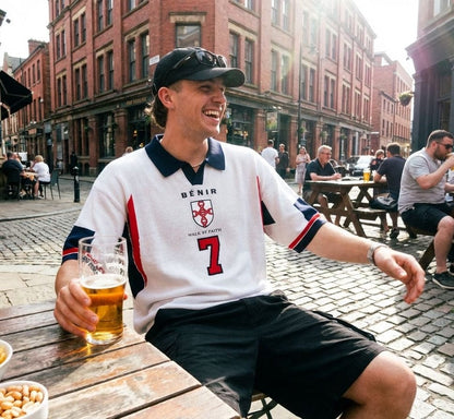 98 Becks inspired knit Jersey - White - Kick Game
