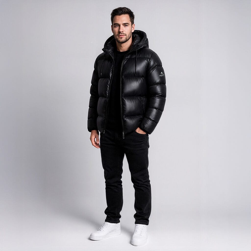 Helvetica Mountain Pioneers Edge Hooded Down Jacket - Kick Game