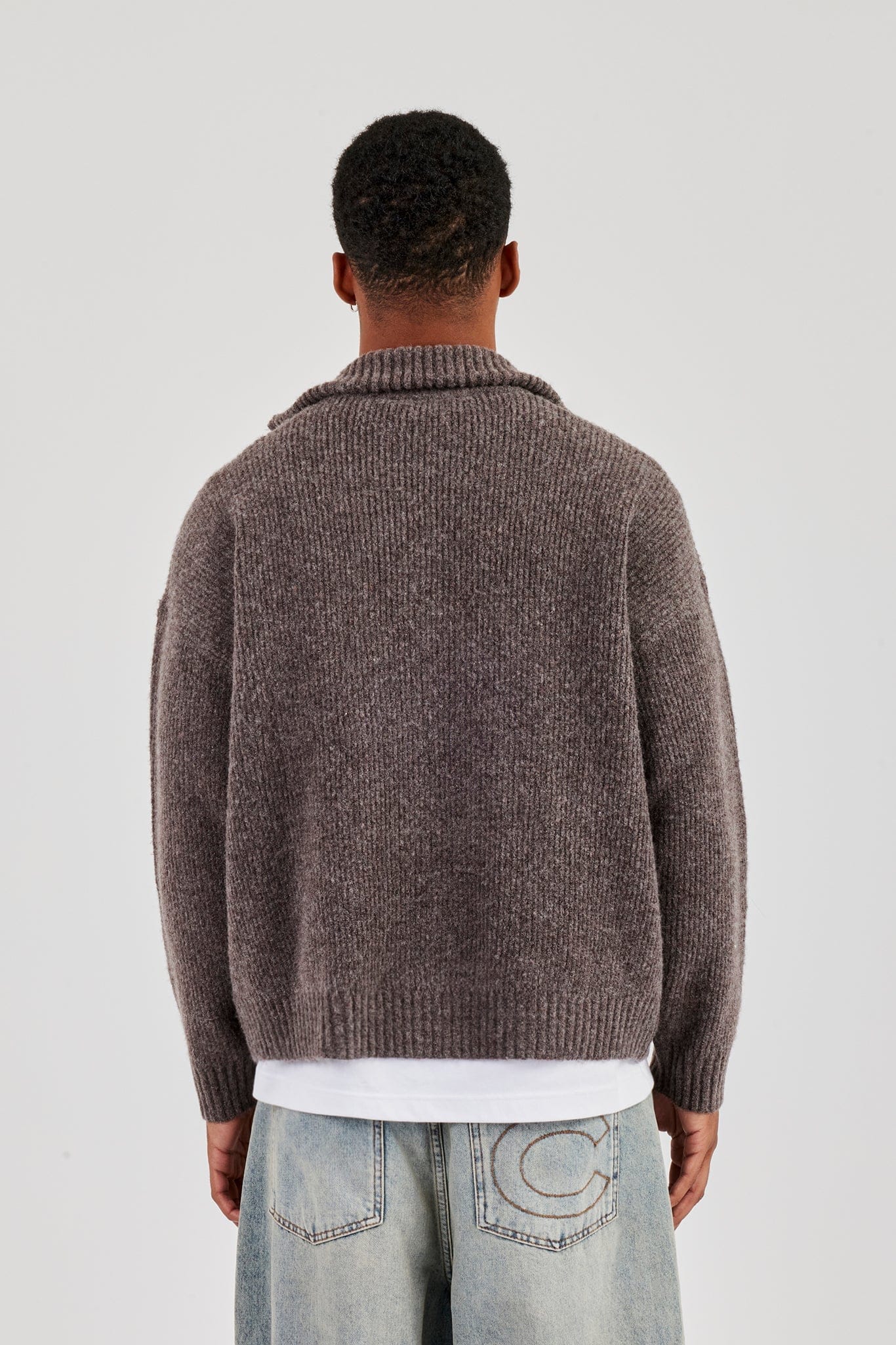Chunky Knitted Funnel Neck - Mocha - Kick Game