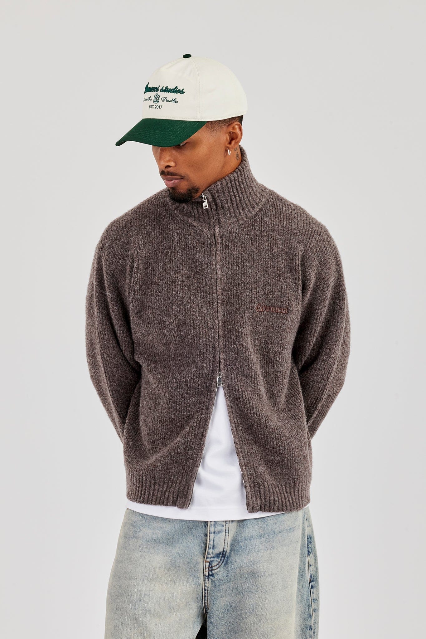 Chunky Knitted Funnel Neck - Mocha - Kick Game