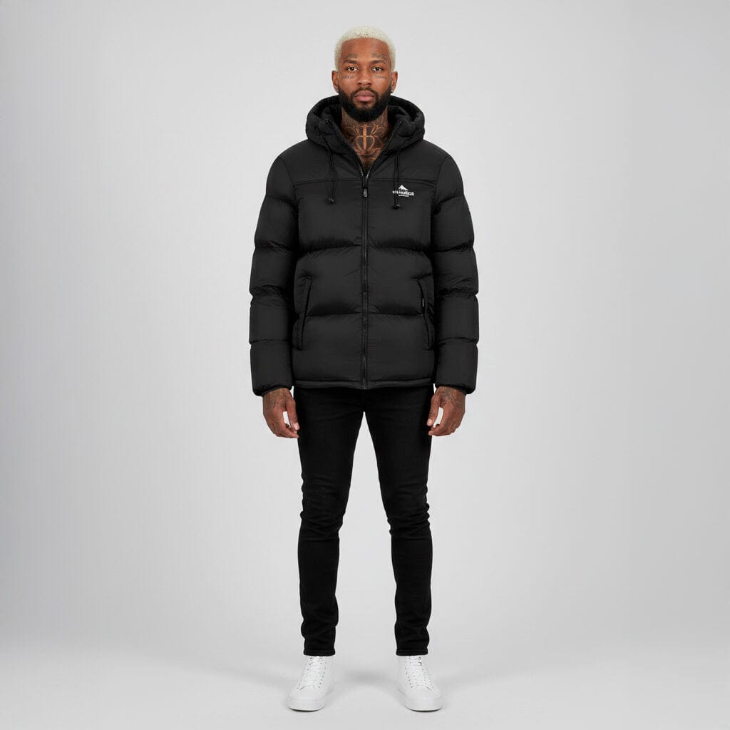 Helvetica Mountain Pioneers Middle Block Hooded Down Jacket - Kick Game